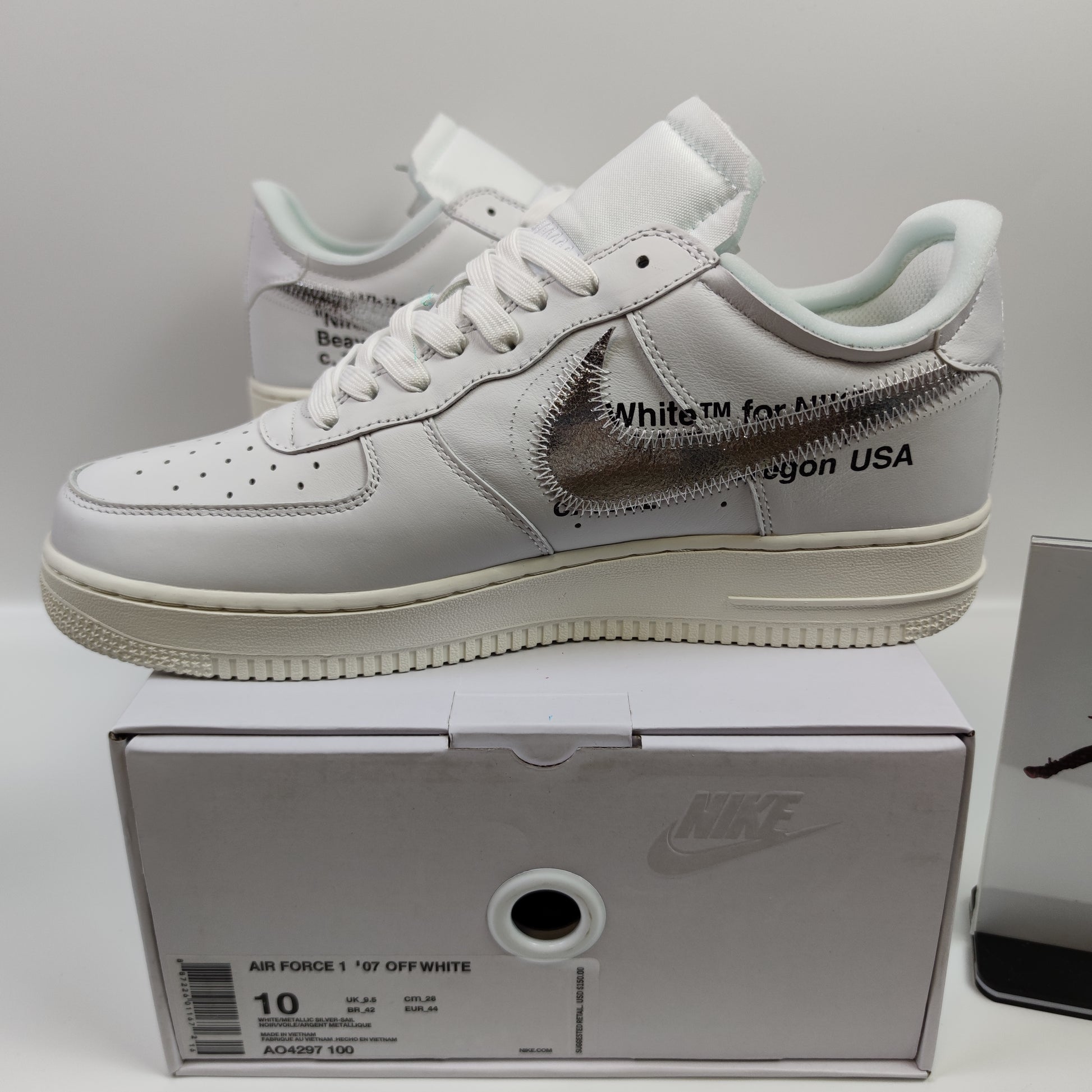 Off-White AF100 Virgil Abloh x Nike Air Force 1 Low White Silver 